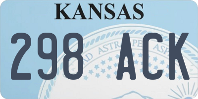 KS license plate 298ACK