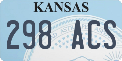 KS license plate 298ACS