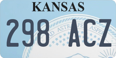 KS license plate 298ACZ