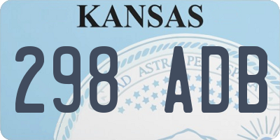 KS license plate 298ADB