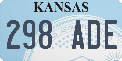 KS license plate 298ADE