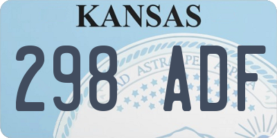 KS license plate 298ADF