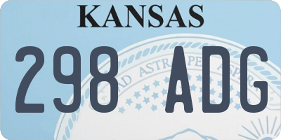 KS license plate 298ADG