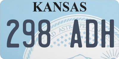 KS license plate 298ADH