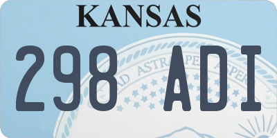 KS license plate 298ADI
