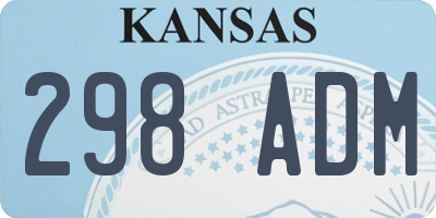 KS license plate 298ADM