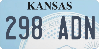 KS license plate 298ADN