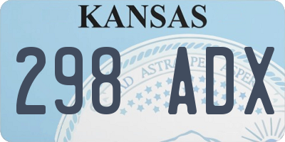 KS license plate 298ADX