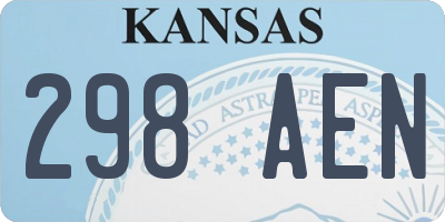 KS license plate 298AEN