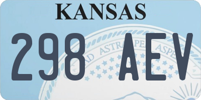 KS license plate 298AEV