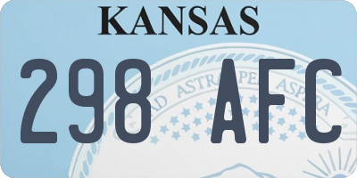 KS license plate 298AFC