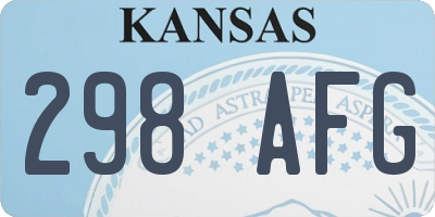 KS license plate 298AFG