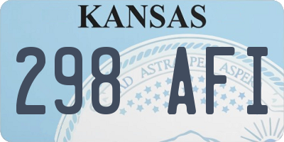 KS license plate 298AFI