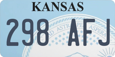 KS license plate 298AFJ