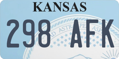 KS license plate 298AFK