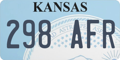 KS license plate 298AFR