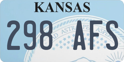 KS license plate 298AFS