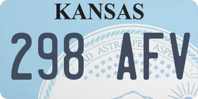 KS license plate 298AFV