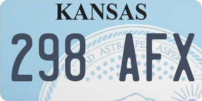 KS license plate 298AFX