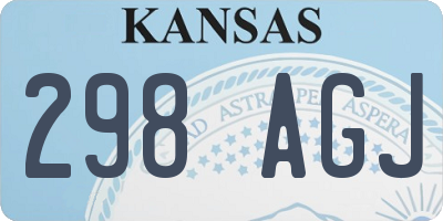 KS license plate 298AGJ