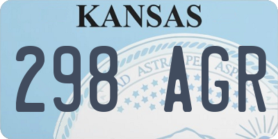 KS license plate 298AGR