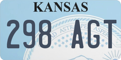 KS license plate 298AGT