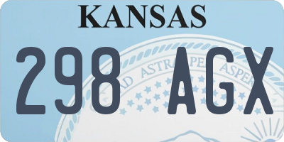 KS license plate 298AGX