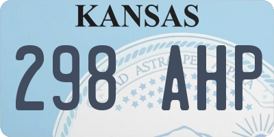 KS license plate 298AHP