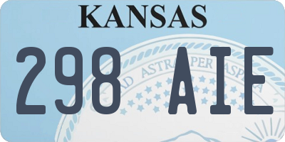 KS license plate 298AIE