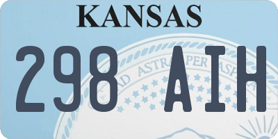 KS license plate 298AIH
