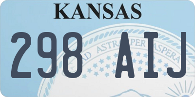 KS license plate 298AIJ