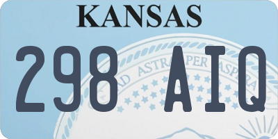 KS license plate 298AIQ