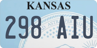 KS license plate 298AIU