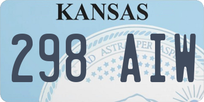 KS license plate 298AIW