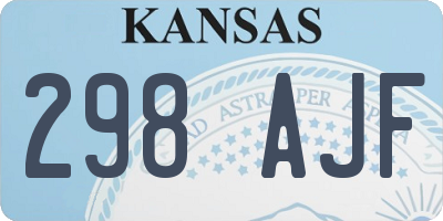 KS license plate 298AJF