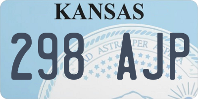 KS license plate 298AJP