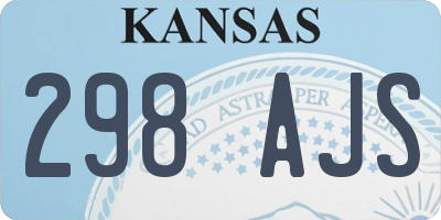 KS license plate 298AJS