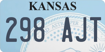 KS license plate 298AJT