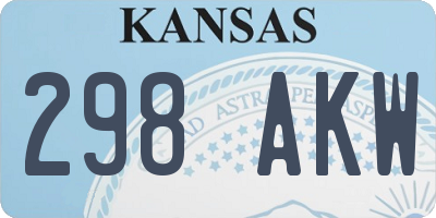 KS license plate 298AKW
