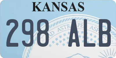 KS license plate 298ALB