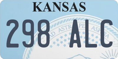 KS license plate 298ALC