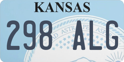KS license plate 298ALG