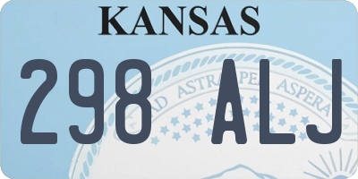 KS license plate 298ALJ