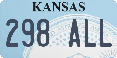 KS license plate 298ALL