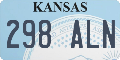 KS license plate 298ALN