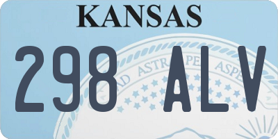 KS license plate 298ALV