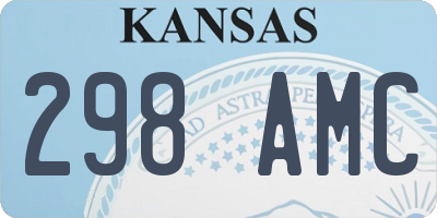 KS license plate 298AMC