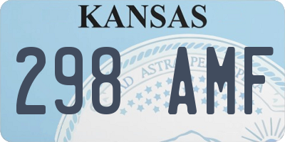 KS license plate 298AMF
