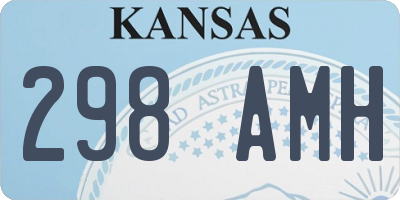 KS license plate 298AMH