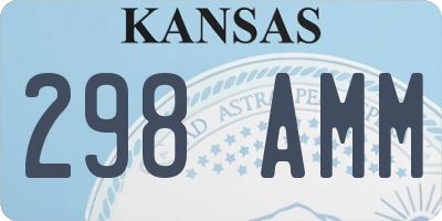 KS license plate 298AMM